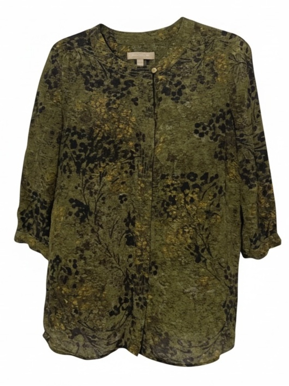 Banana Republic 100% Silk Floral Tunic Button Down Blouse Size 4